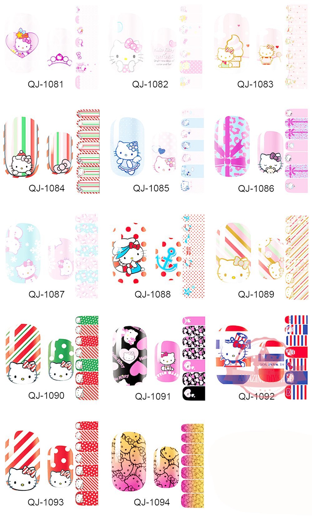 Bow Kitty Full Nail polish strips wraps sticker #2