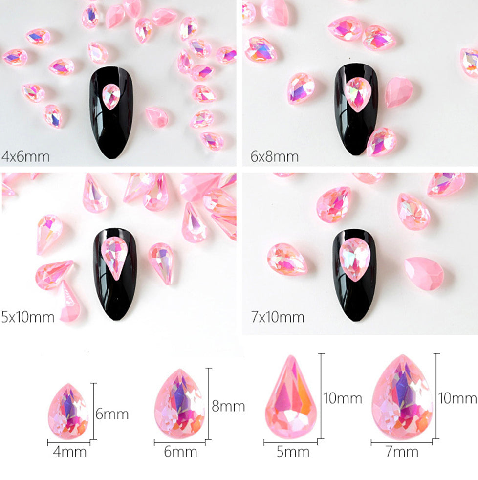 Pear Shape Fancy Stone Tip End Glass Rhinestones