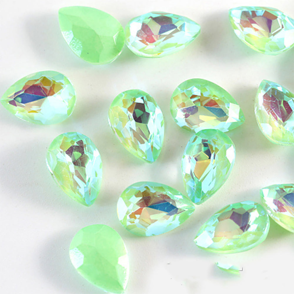 Pear Shape Fancy Stone Tip End Glass Rhinestones