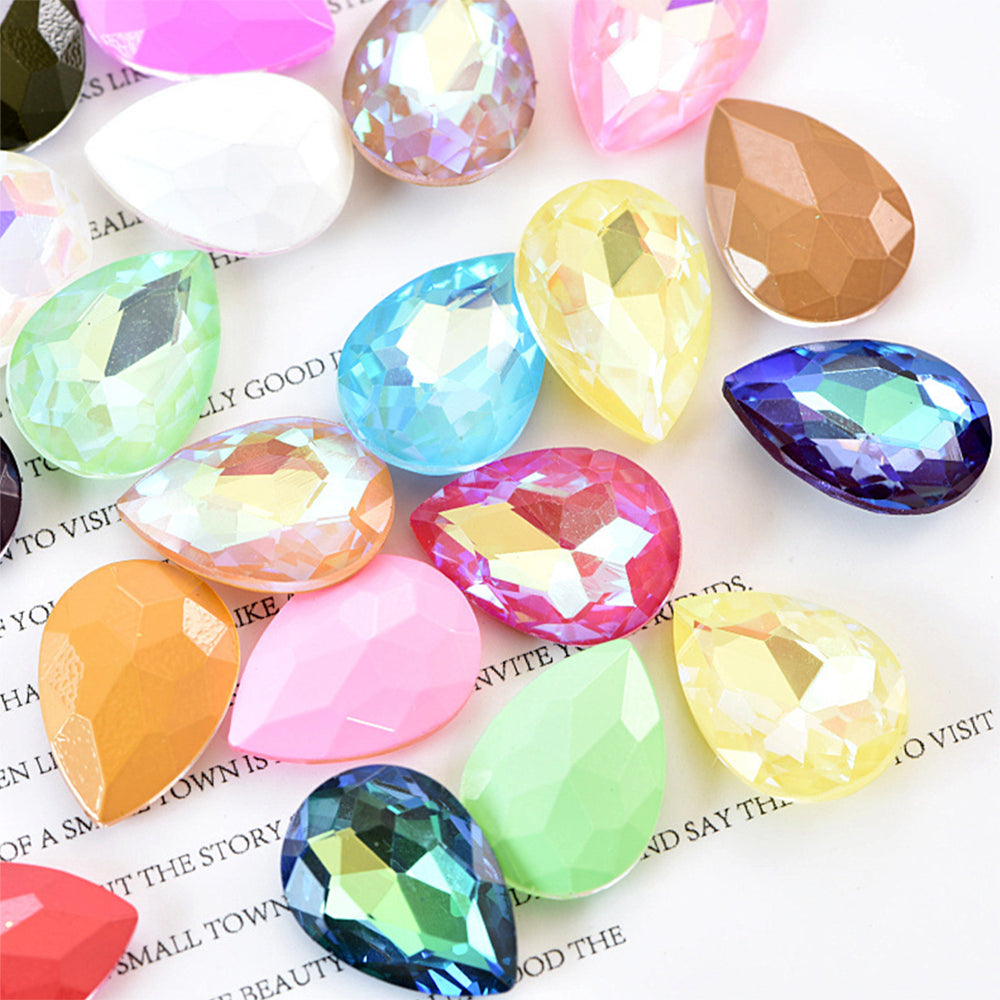Pear Shape Fancy Stone Tip End Glass Rhinestones