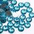 Aquamarine Blue Round Flatback Glass Rhinestones