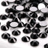 Jet Black Round Flatback Glass Rhinestones