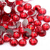 Light Siam Red Round Flatback Glass Rhinestones