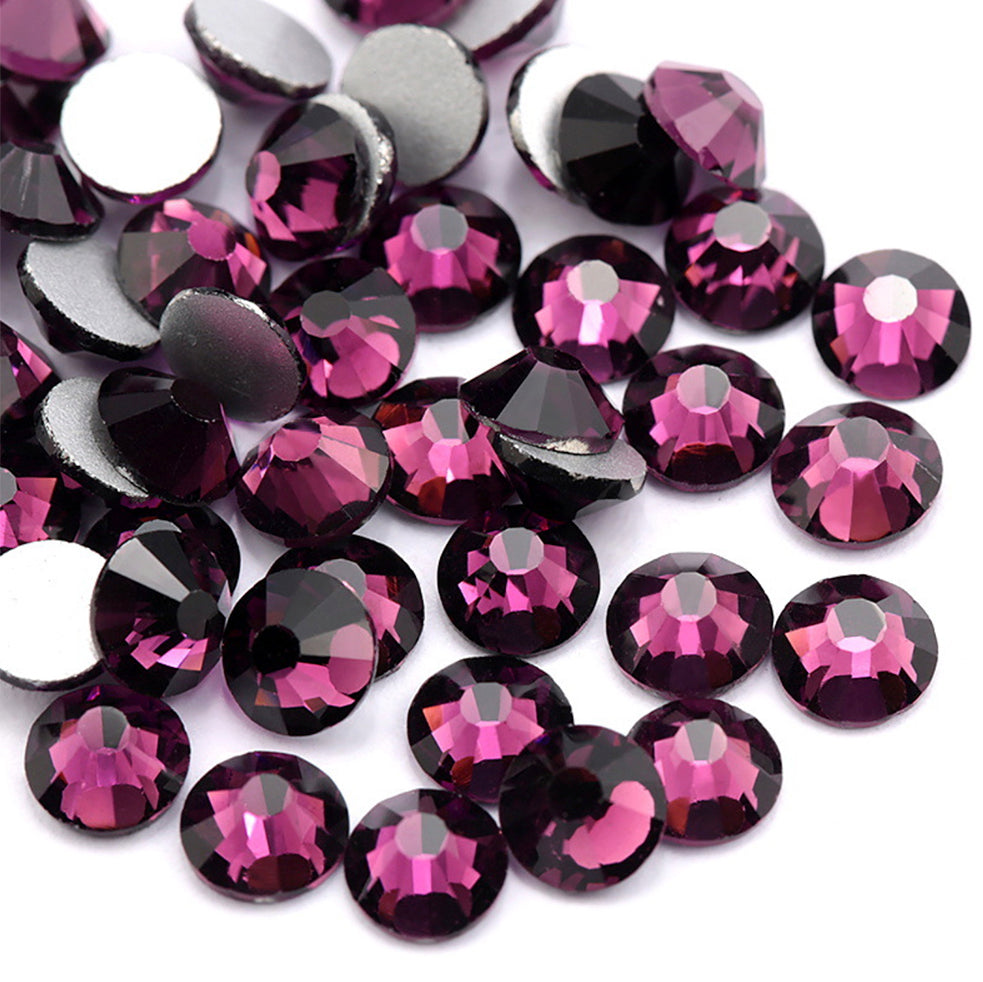 Amethyst Purple Round Flatback Glass Rhinestones
