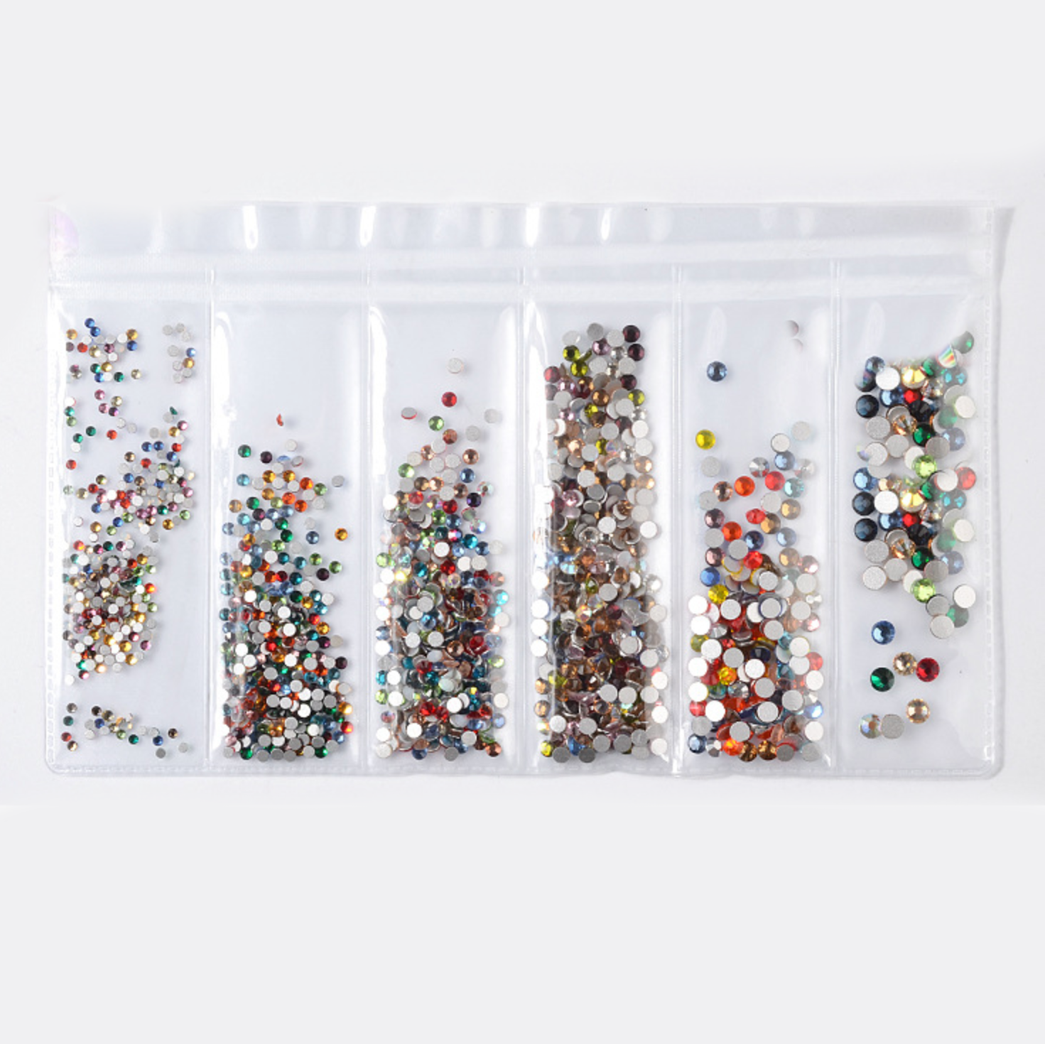 Mix sizes Round Flatback Glass Rhinestones Pack