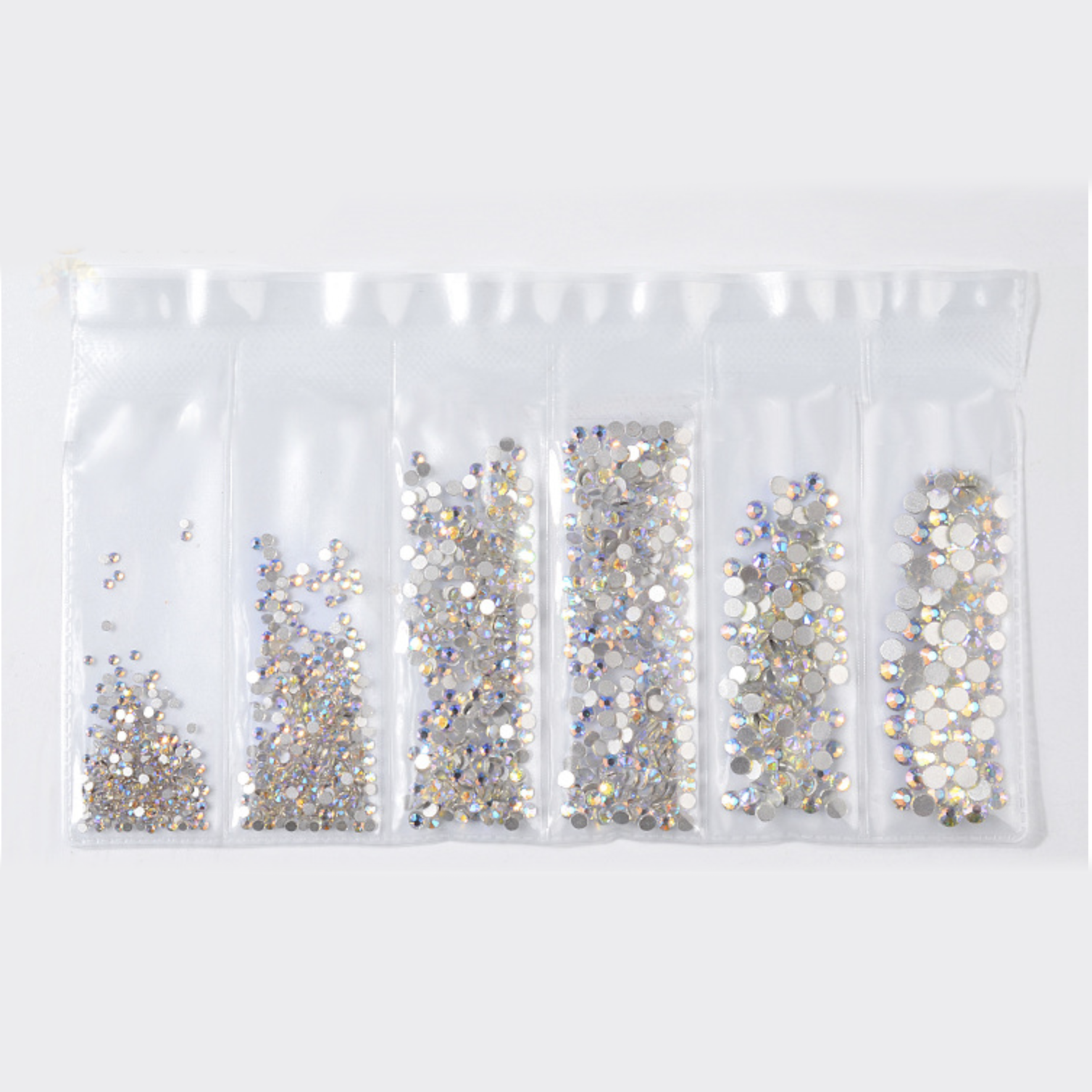 Mix sizes Round Flatback Glass Rhinestones Pack