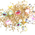 Metal Rivets with Variety of Pastel Colors Diamond Shaped Gemstones