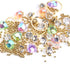 Metal Rivets with Variety of Pastel Colors Diamond Shaped Gemstones