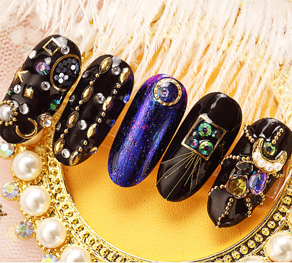 Metal Rivets with Variety of Pastel Colors Diamond Shaped Gemstones