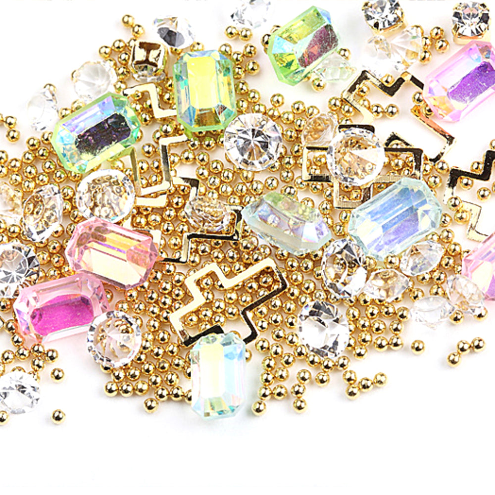 Metal Rivets with Variety of Pastel Colors Diamond Shaped Gemstones