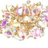 Metal Rivets with Variety of Pastel Colors Diamond Shaped Gemstones