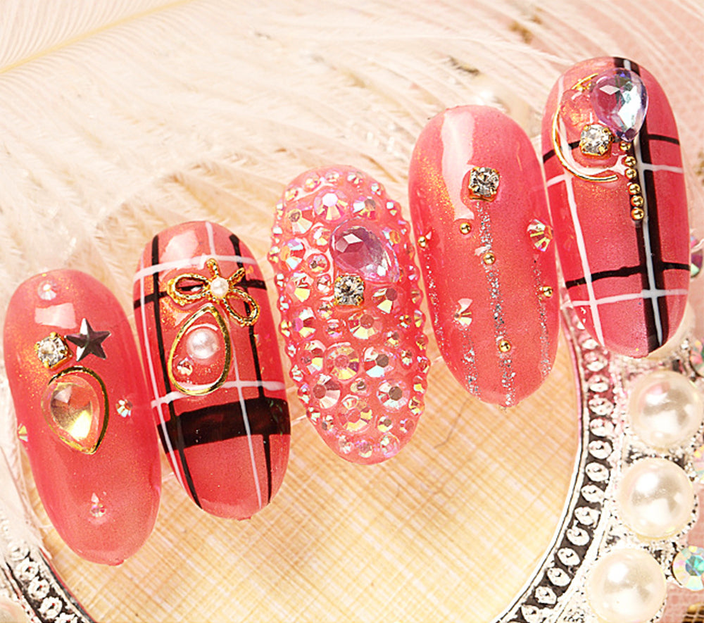 Metal Rivets with Variety of Pastel Colors Diamond Shaped Gemstones