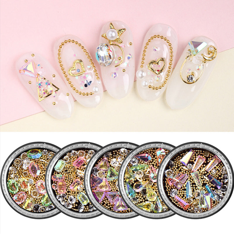 Metal Rivets with Variety of Pastel Colors Diamond Shaped Gemstones