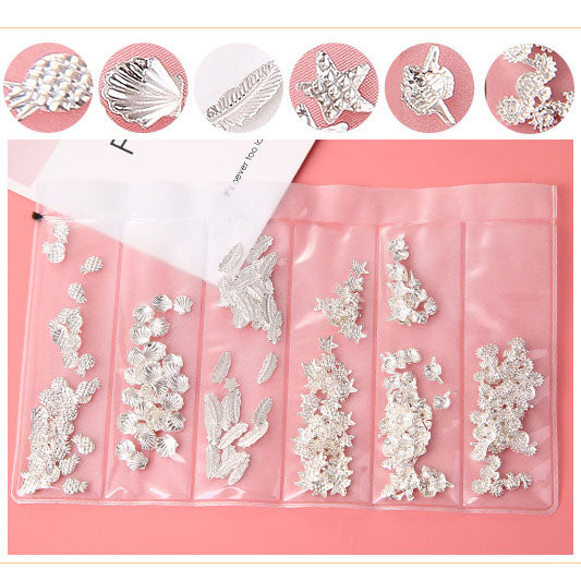 Nail Art Decoration Variety Shapes Metal Rivets Gold Silver Set