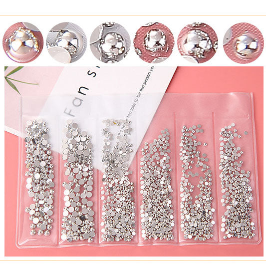 Nail Art Decoration Variety Shapes Metal Rivets Gold Silver Set