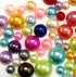4mm to 8mm Mix Sizes & Colors Round Faux Pearl Rhinestones Flat Back