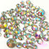 2mm to 6mm Mix Sizes Resin Crystal AB Round Rhinestones Flat Back