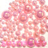 2mm to 10mm Mix Sizes Light Pink Shiny Round Faux Pearl Rhinestones Flat Back