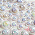 2mm to 10mm Mix Sizes White Shiny Round Faux Pearl Rhinestones Flat Back