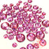 2mm to 6mm Mix Sizes Resin Rose Pink Round Rhinestones Flat Back