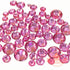 2mm to 6mm Mix Sizes Resin Rose Pink Round Rhinestones Flat Back