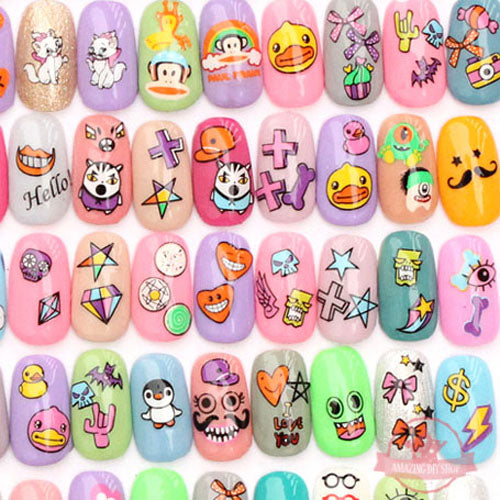 Love Cross Heart Nail Art Self Adhesive Stickers