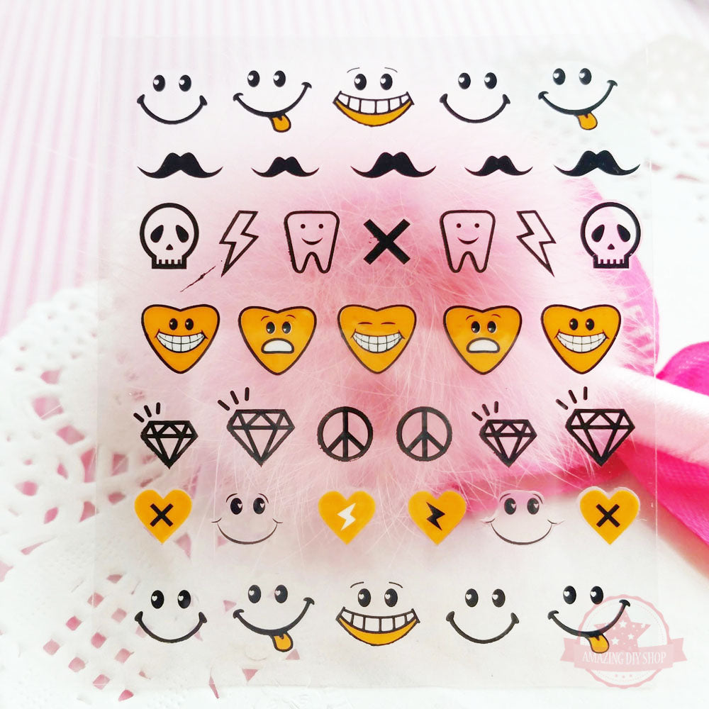 Love Cross Heart Nail Art Self Adhesive Stickers