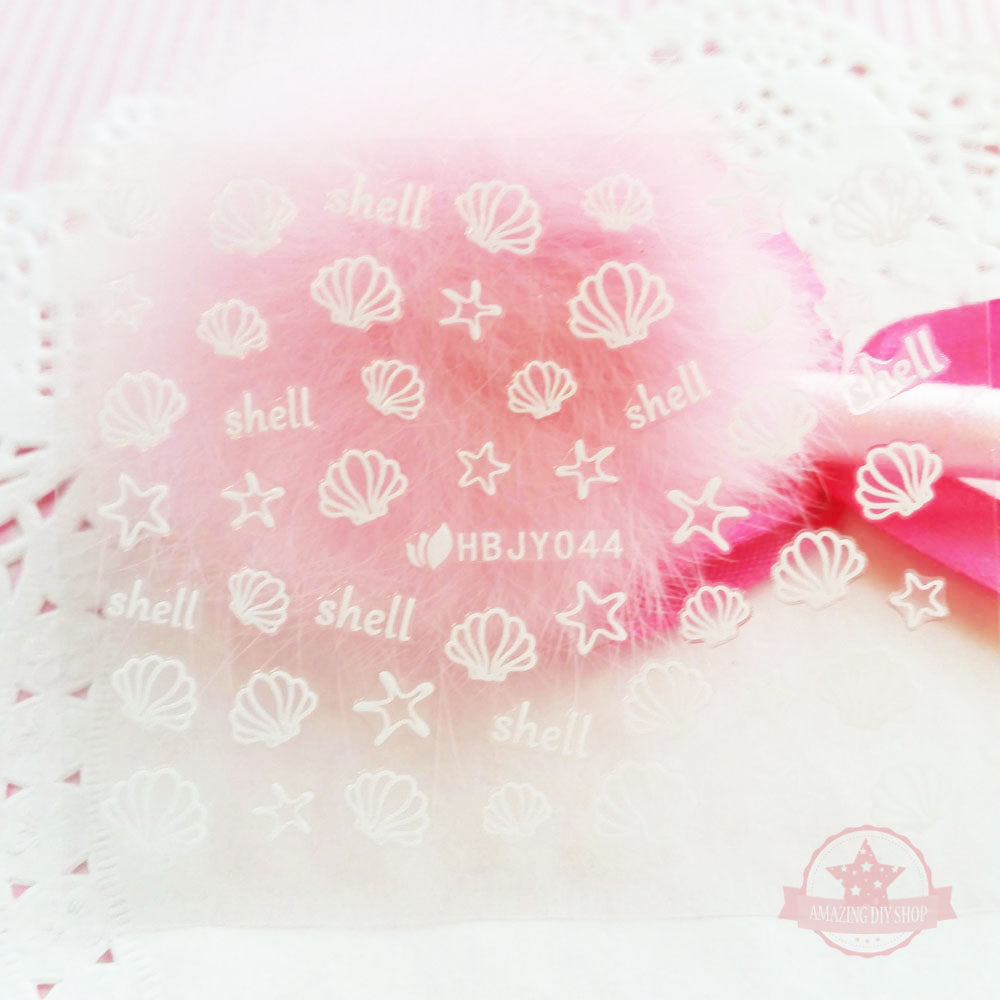 Trees Shell Flowers Smiley Nail Art Self Adhesive Stickers