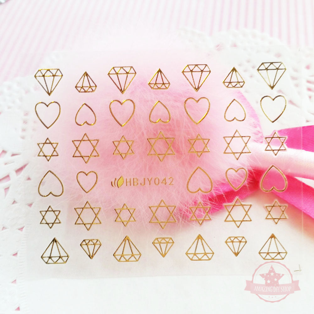 Trees Shell Flowers Smiley Nail Art Self Adhesive Stickers