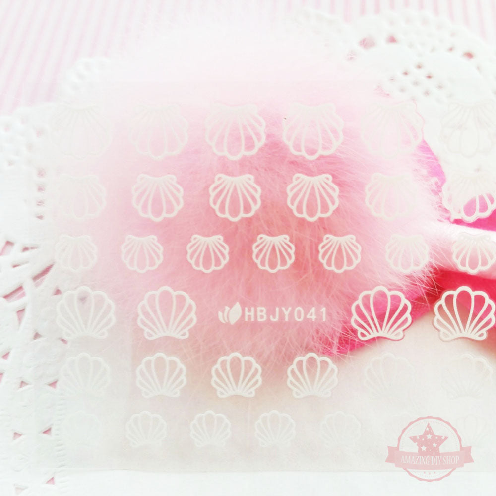 Trees Shell Flowers Smiley Nail Art Self Adhesive Stickers