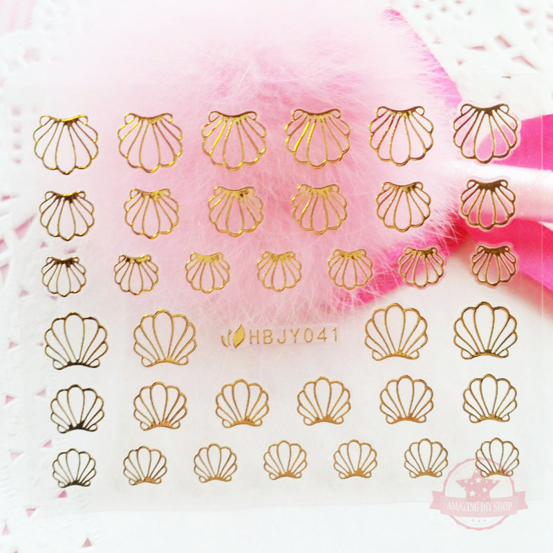 Trees Shell Flowers Smiley Nail Art Self Adhesive Stickers