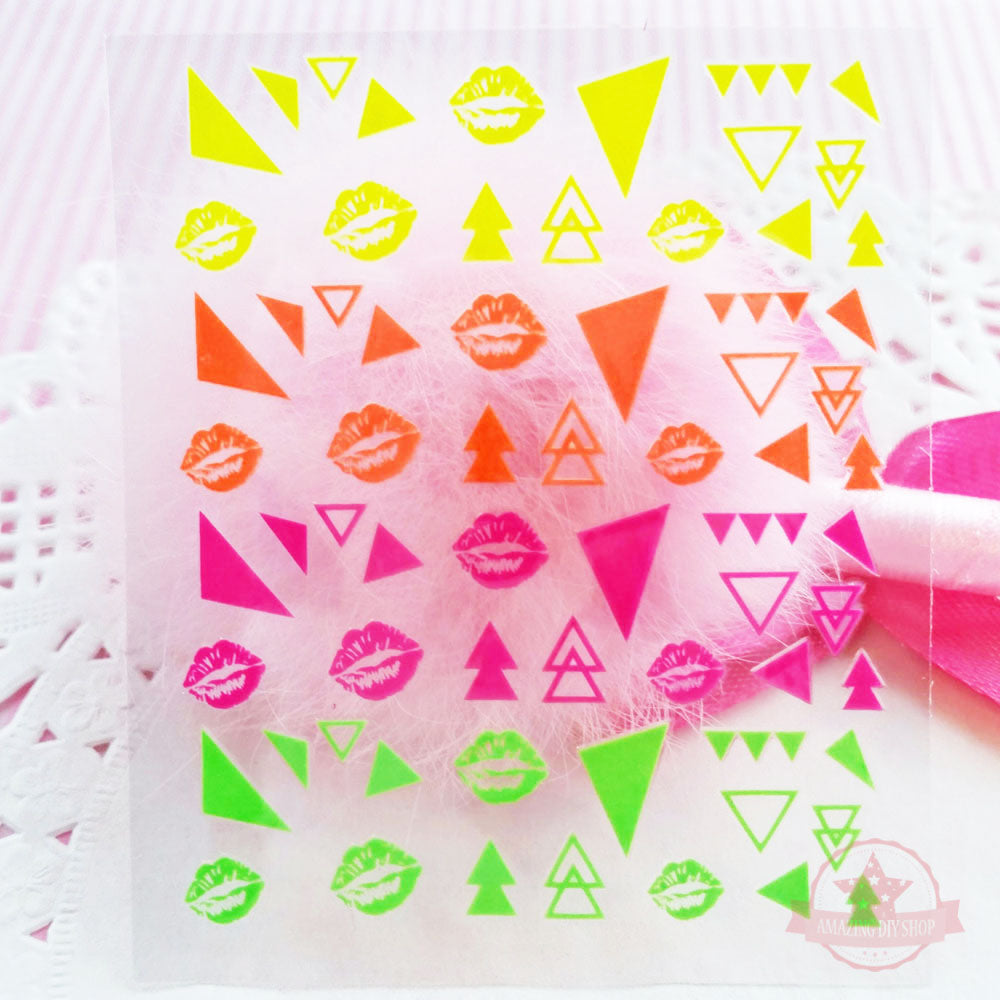 Neon Colors Nail Art Self Adhesive Stickers