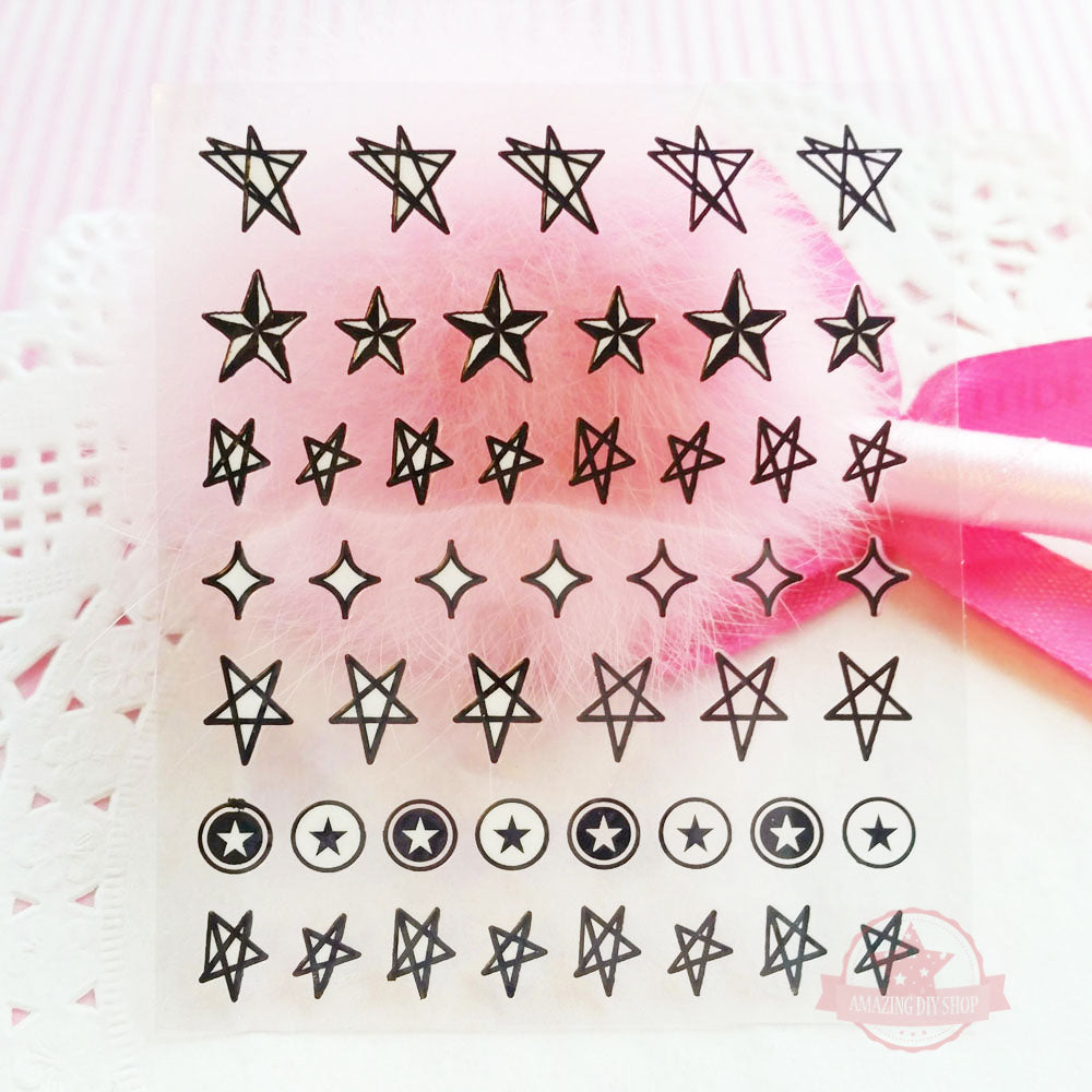 Black & White Nail Art Self Adhesive Stickers