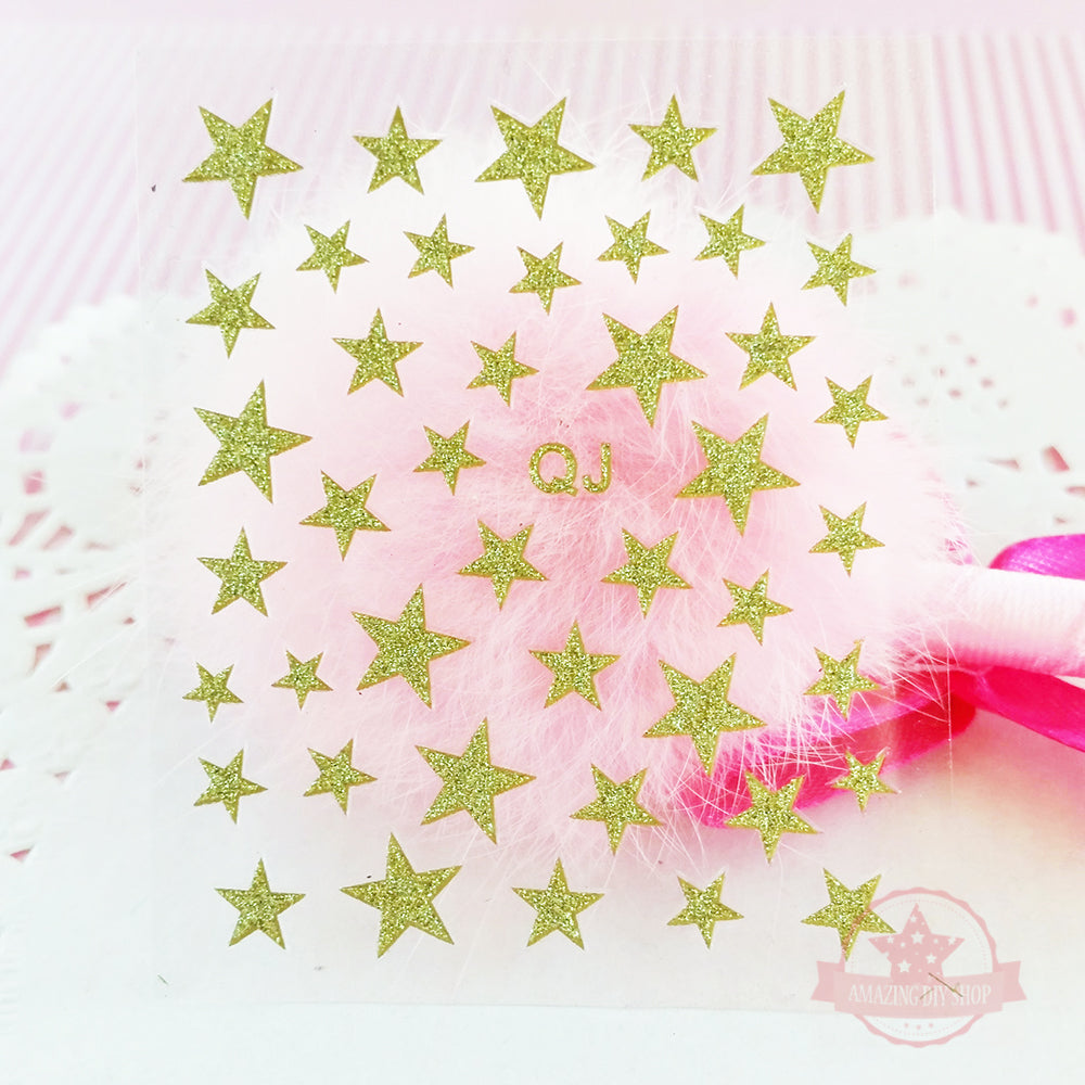 Glitter Stars Nail Art Self Adhesive Stickers