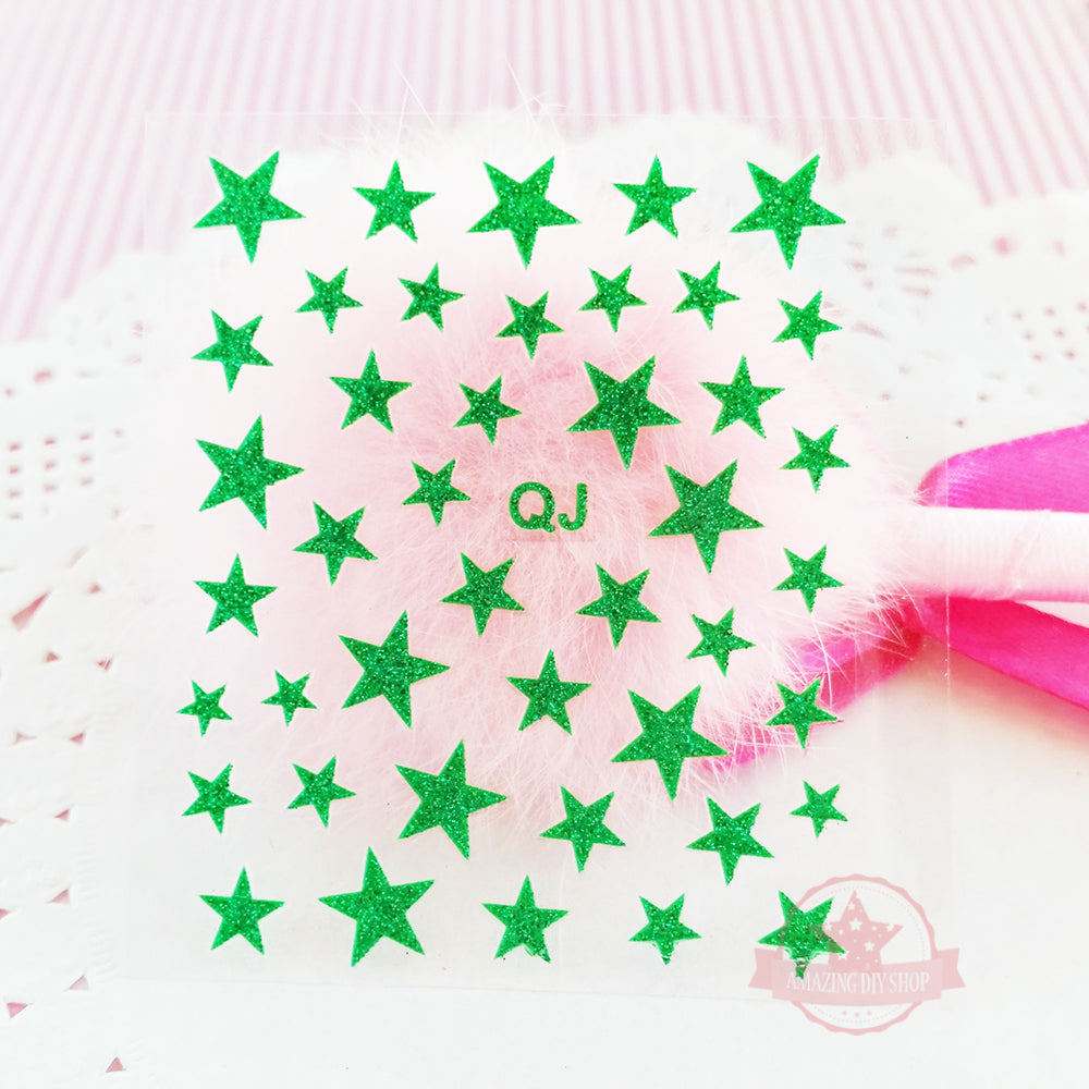 Glitter Stars Nail Art Self Adhesive Stickers