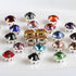Sew-On Cut Round Glass Rhinestones with Silver Settings
