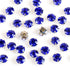 Sew-On Cut Round Glass Rhinestones with Silver Settings