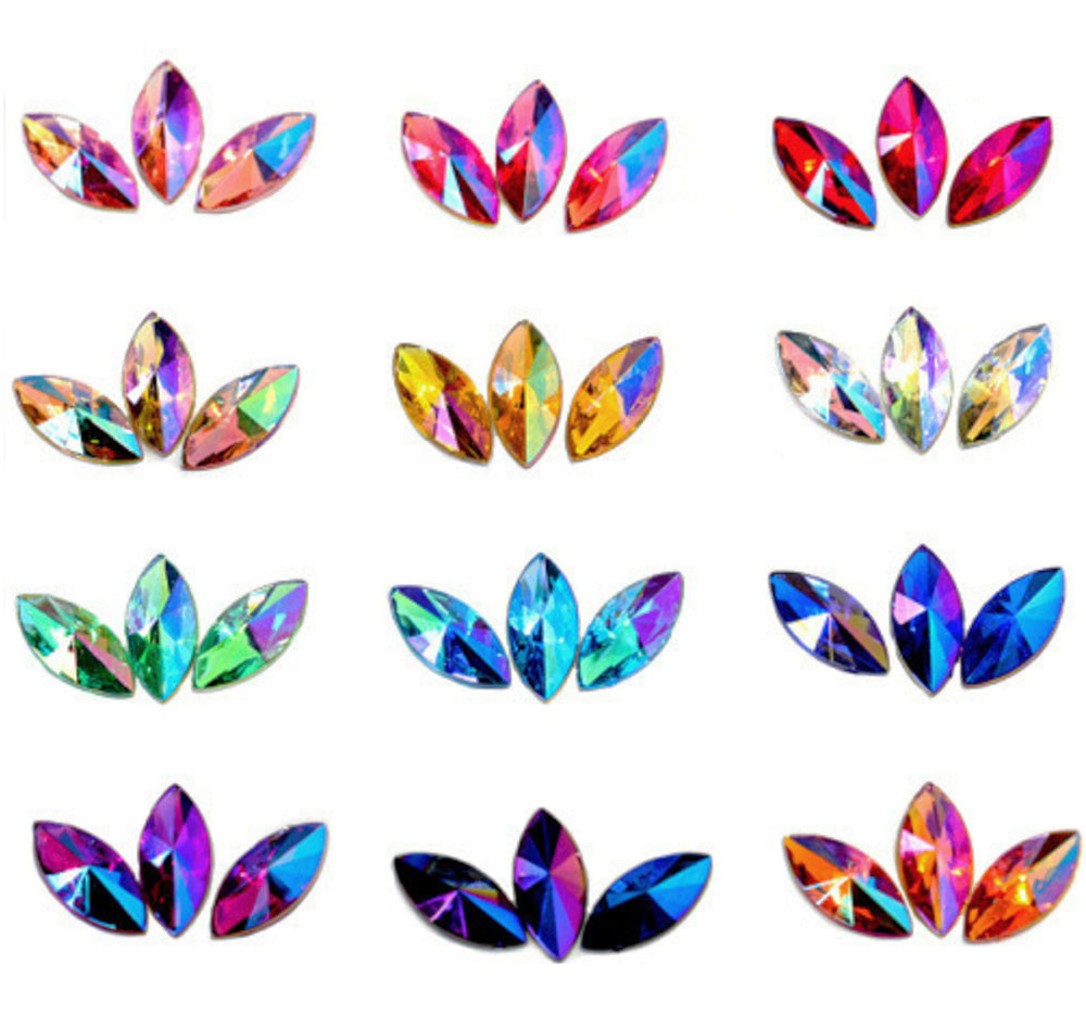 Marquise 7mmx15mm Acrylic Rhinestone Flat back