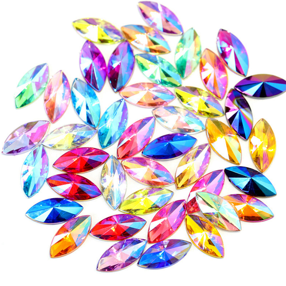 Marquise 7mmx15mm Acrylic Rhinestone Flat back