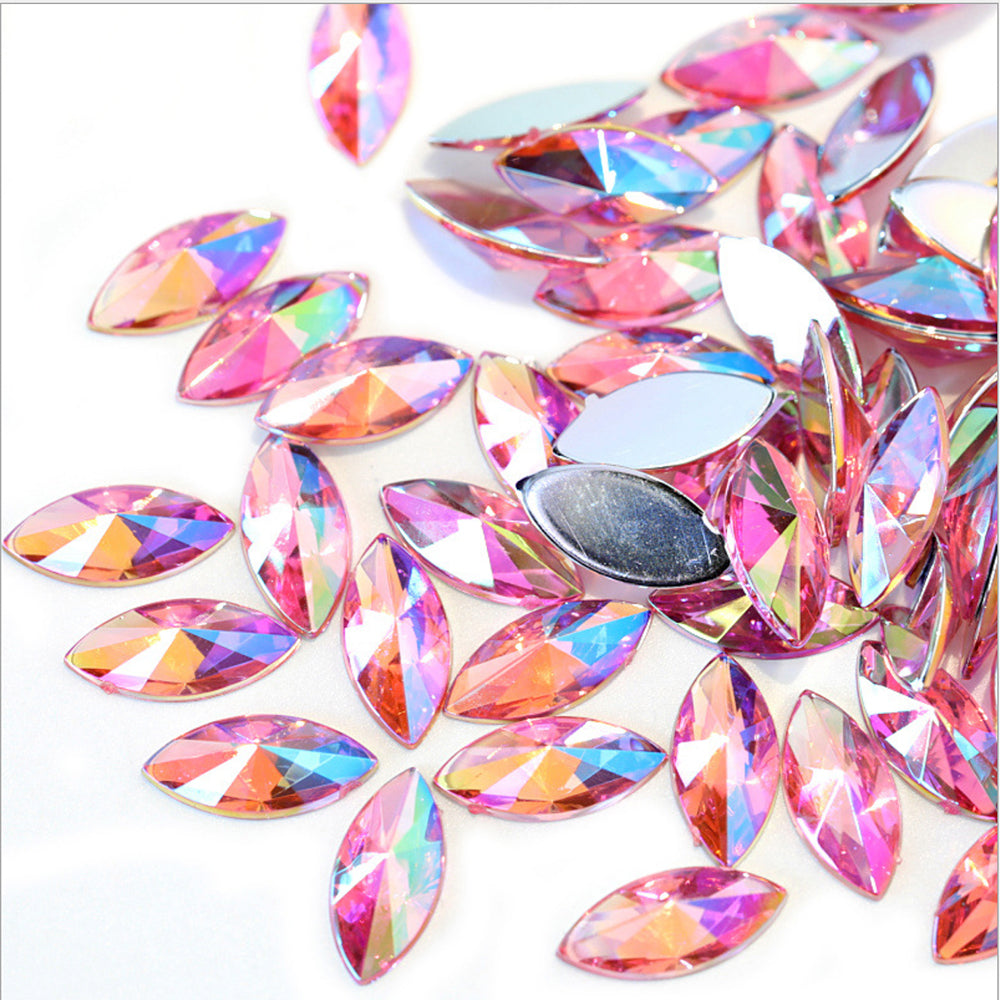 Marquise 7mmx15mm Acrylic Rhinestone Flat back