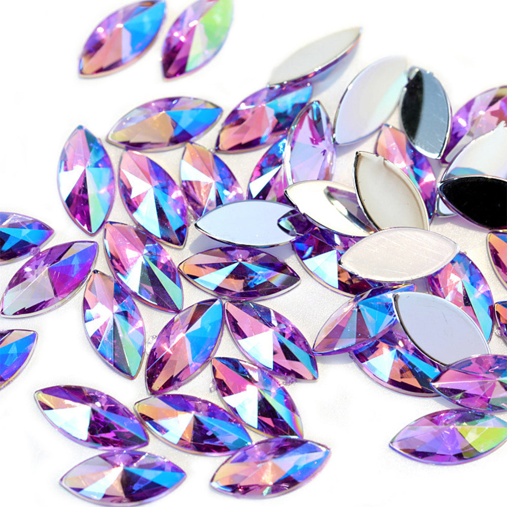Marquise 7mmx15mm Acrylic Rhinestone Flat back