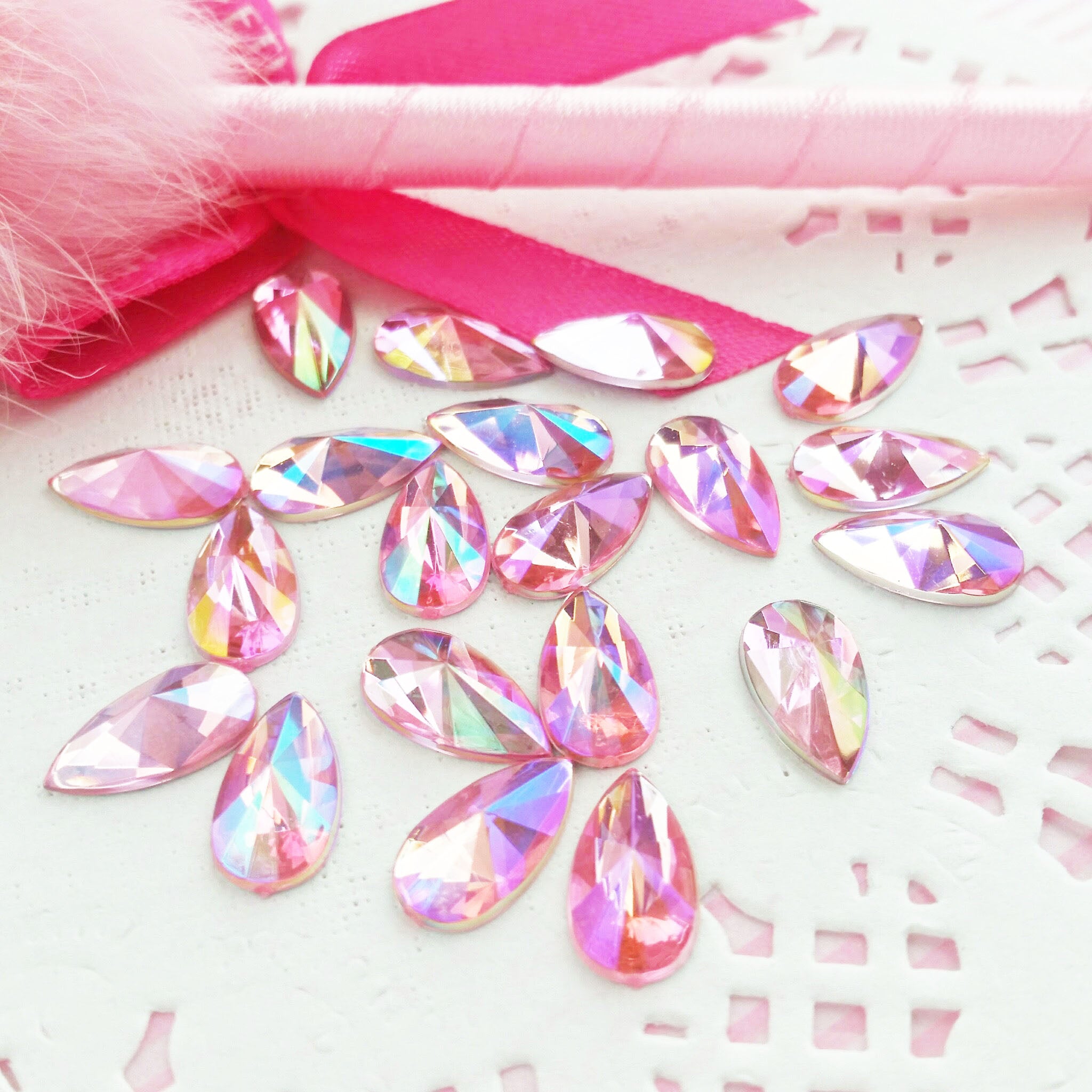 Teardrop 8mmx13mm Acrylic Rhinestone Flat back