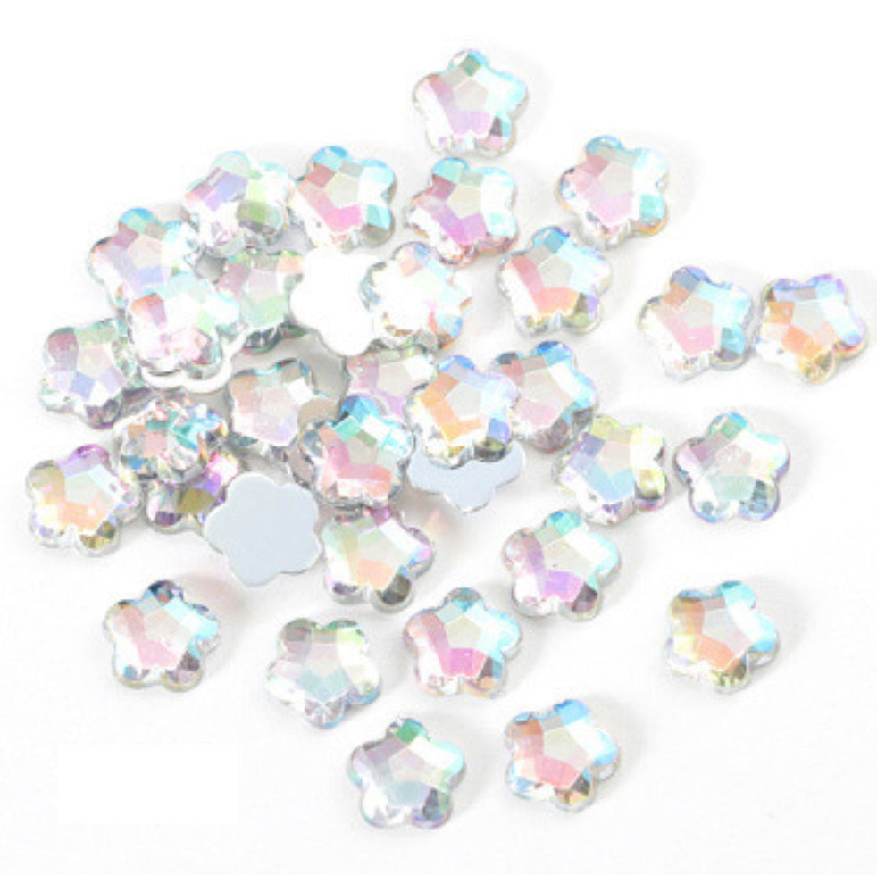 Flower 8mm Acrylic Rhinestone Flat back
