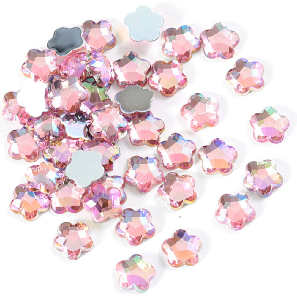 Flower 8mm Acrylic Rhinestone Flat back