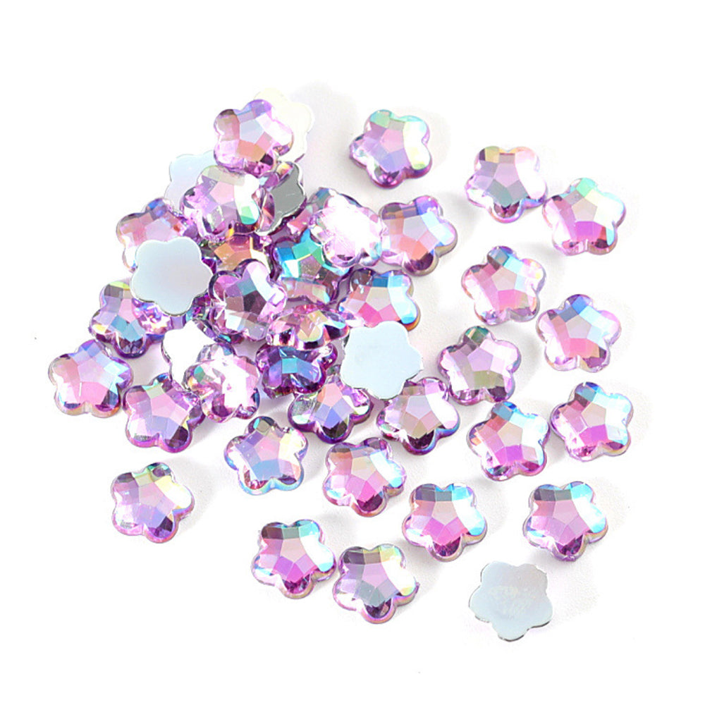 Flower 8mm Acrylic Rhinestone Flat back
