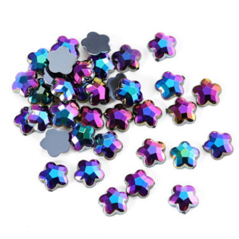 Flower 8mm Acrylic Rhinestone Flat back