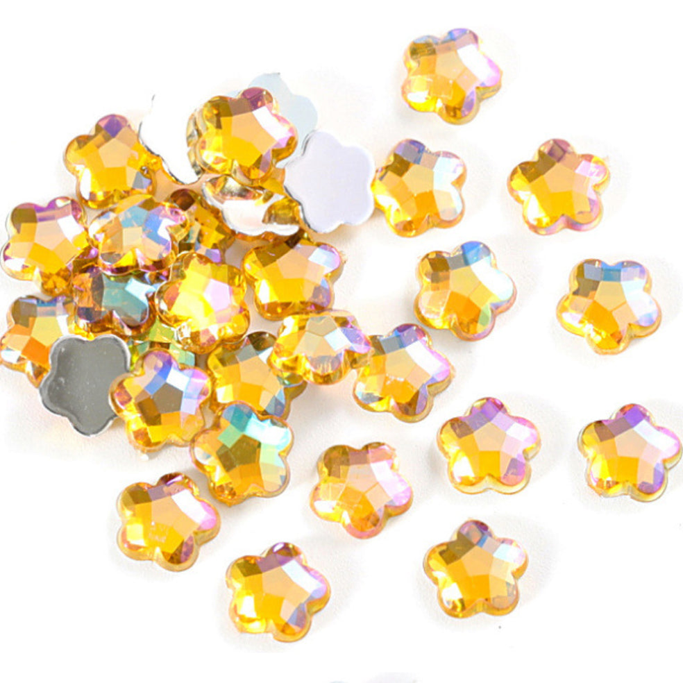 Flower 8mm Acrylic Rhinestone Flat back