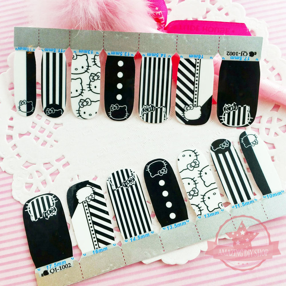 Bow Kitty Full Nail polish strips wraps sticker