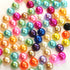 Mix Colors Round Faux Pearl Rhinestones Flat Back